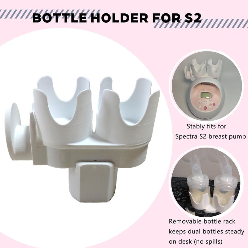 PoolTechX for Spectra S2 Bottle Holder, Portable Detachable Compatible with Spectra S2 Accessories, Dual Organizer with Hose Management - Image 4